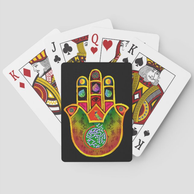 Spielkarten Milliamperestunde Jongg Hamsa (Rückseite)