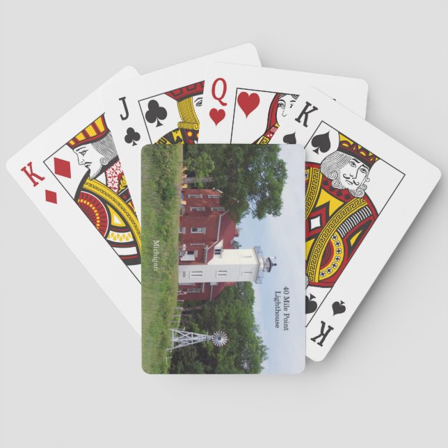 Spielkarten mit 40 Mile Point Lighthouse (Rückseite)