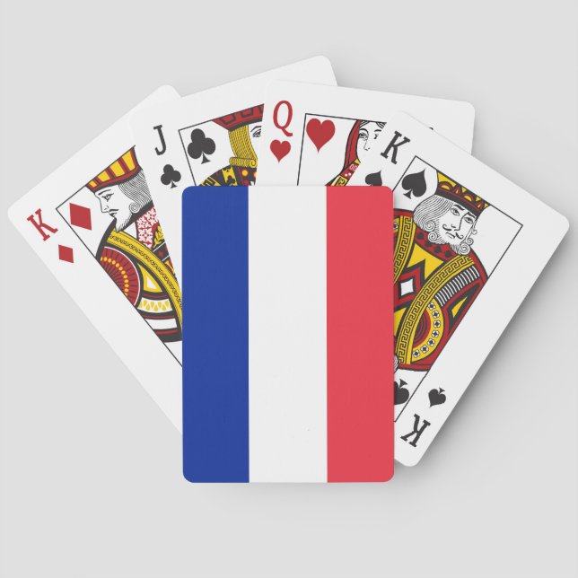 Spielkarten mit der Flagge Frankreichs (Rückseite)