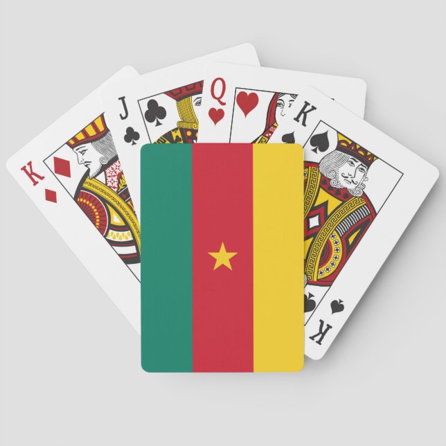 Spielkarten mit der Flagge Kameruns (Rückseite)