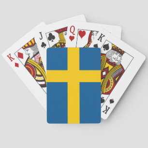 Spielkarten mit der Flagge Schwedens