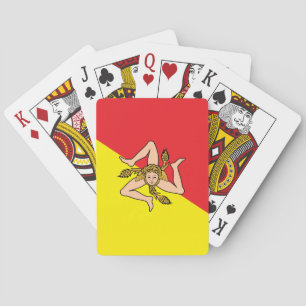 Spielkarten mit der Flagge Siziliens