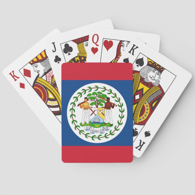 Spielkarten mit der Flagge von Belize (Rückseite)