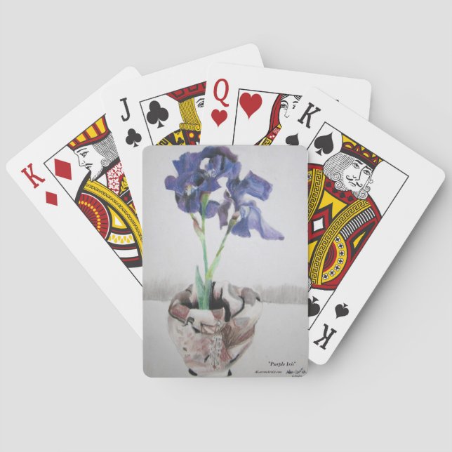Spielkarten mit "lila Iris" durch ALarsenArtist (Rückseite)