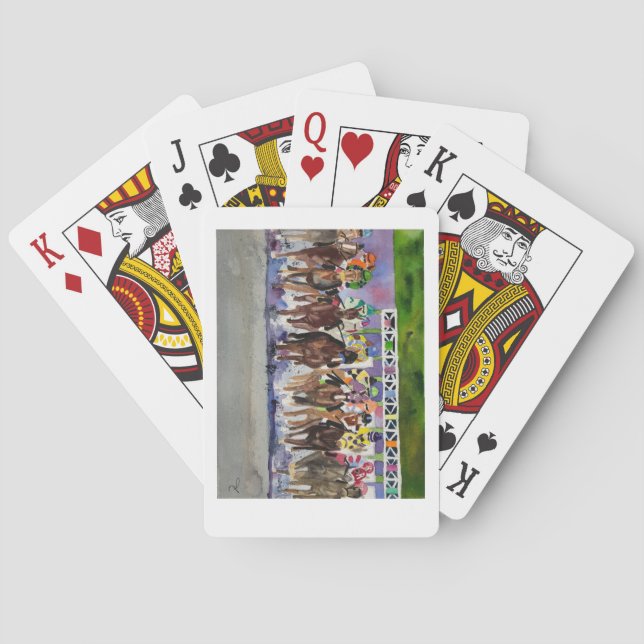 Spielkarten mit Malerei des Kentuckys Derby (Rückseite)