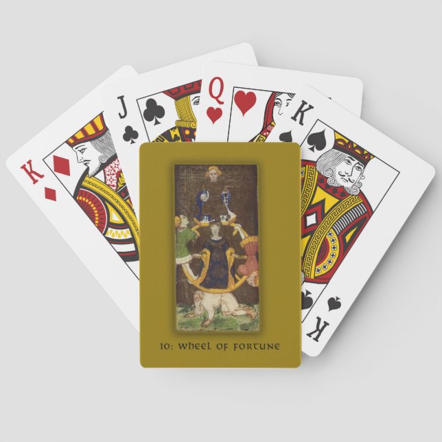 Spielkarten mit Tarot-Rad des Vermögens-Bildes (Rückseite)