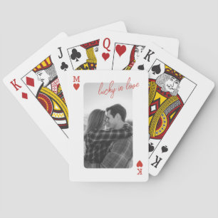 Spielkarten-Paar-Foto Romantische Liebes-Herz-Gesc Spielkarten