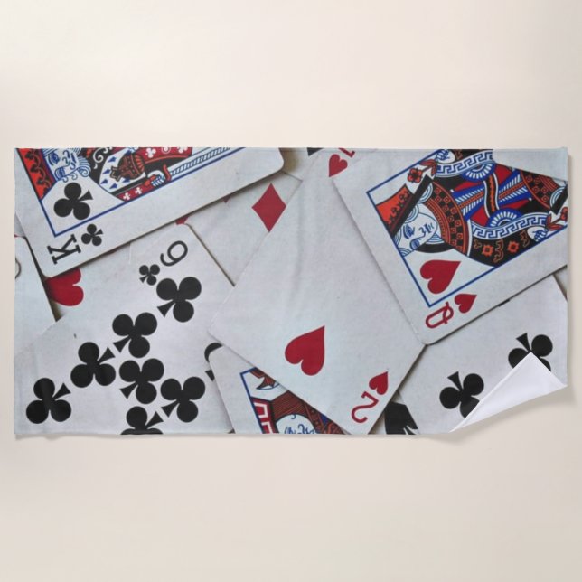 Spielkarten Poker Games Queen King Strandtuch (Vorderseite)
