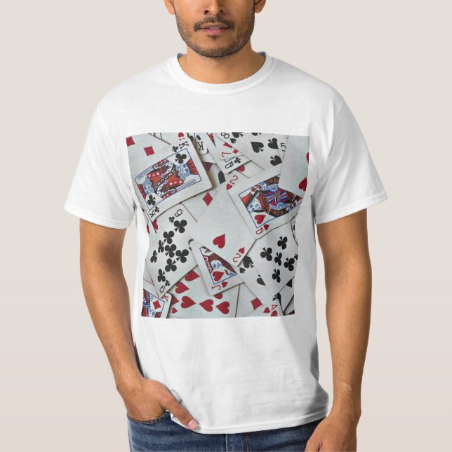Spielkarten Poker Games Queen King T-Shirt (Vorderseite)
