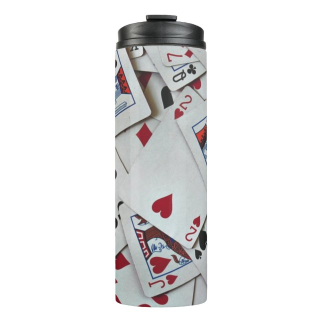 Spielkarten Poker Games Queen King Thermosbecher (Vorderseite)
