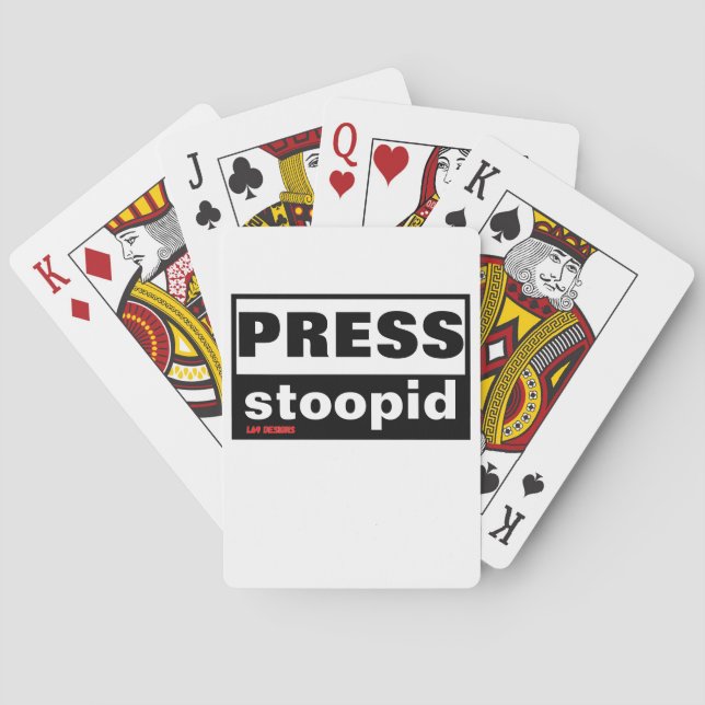Spielkarten "PRESS STOOPID" (Rückseite)