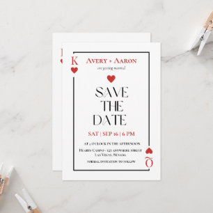 Spielkarten Save the Date Las Vegas Hochzeit Einladung