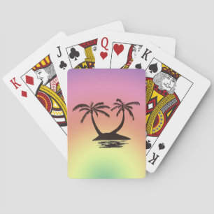 Spielkarten - Silhouetten einer tropischen Insel