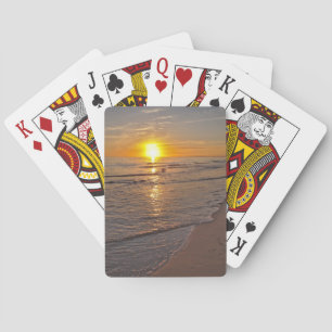 Spielkarten: Sonnenuntergang am Strand Spielkarten