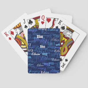 Spielkarten-Spiel mit Ihrem eigenen Namen blau ers Spielkarten