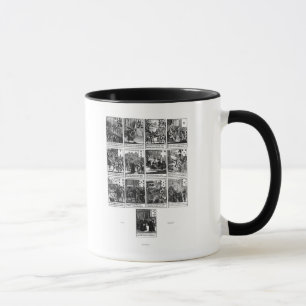 Spielkarten, welche die Anklage darstellen Tasse