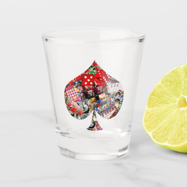 Spielkartengestalt spielen * Gamblers Freude Schnapsglas (Vorderseite)
