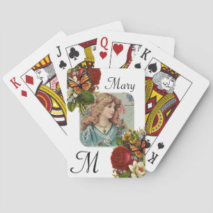 Spielkartenspiel viktorianische Frau floral Spielkarten