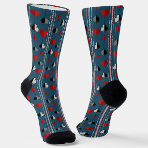 Spielkartensymbole. Für Pokerliebhaber. Socken