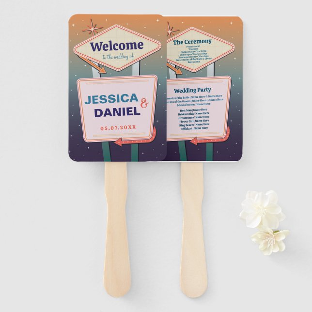 Spielkasino Hochzeit Hand Fan Las Vegas Fächer (Vorne und Hinten)