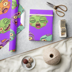 Spielmonster Zombies für Halloween Geschenkpapier