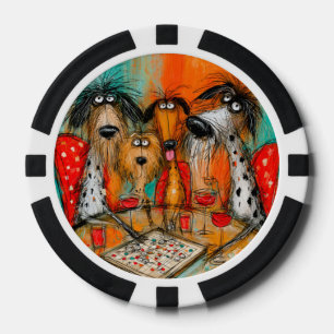 Spielnacht für Hunde mit Wein Pokerchips