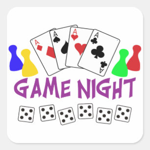 Spielnacht Quadratischer Aufkleber