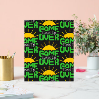Spielover, Level Up: Retro-Pixel-Blockabenteuer Acrylschild