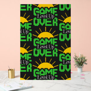 Spielover, Level Up: Retro-Pixel-Blockabenteuer Acrylschild