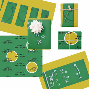 Spielplan für das Fußballfeld Gelb, individuell an Geschenkpapier Set