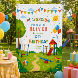 Spielplatz-Abenteuer 6. Geburtstags-Parkparty Banner