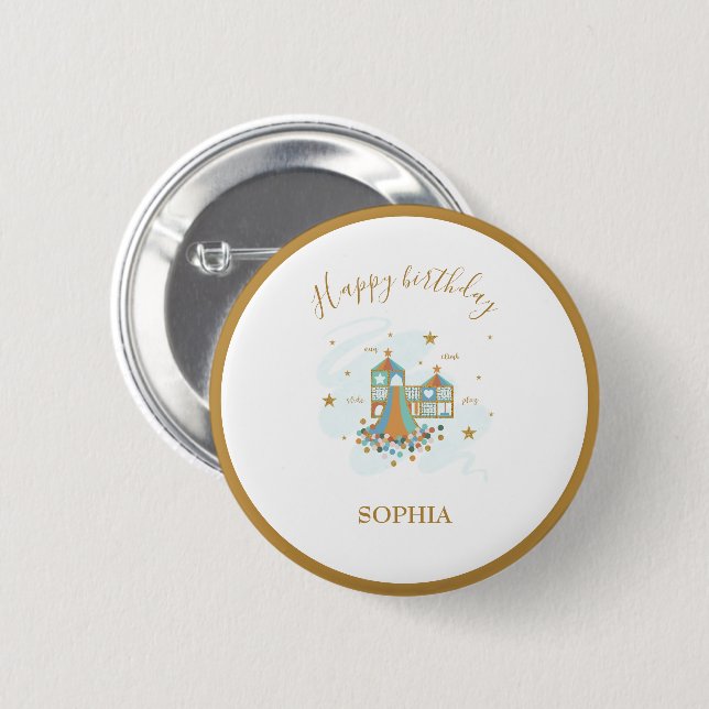 Spielplatz-Adventure-Party Button (Vorne & Hinten)