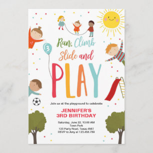 Spielplatz Geburtstag laden zum Party im Park Boy  Einladung