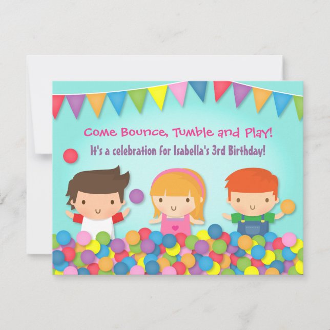 Spielplatz-niedliche Kindergeburtstag-Party Einladung (Vorderseite)