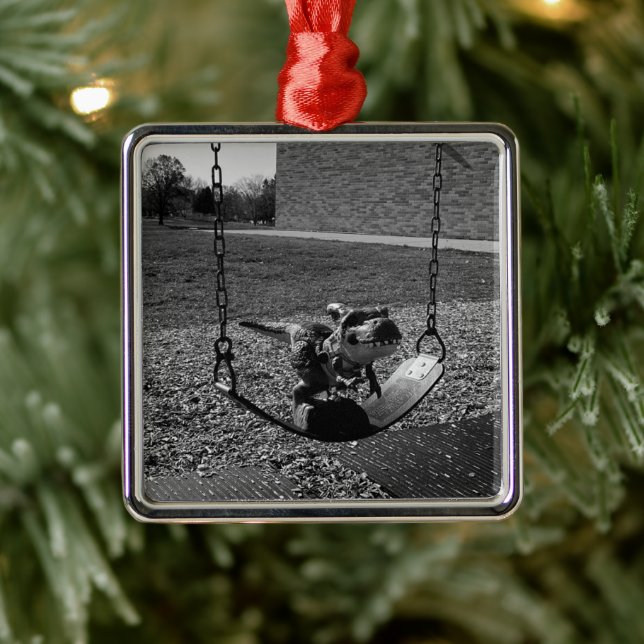 Spielplatz Tyrannosaurus TREX Dinosaurier Funny Ornament Aus Metall (Baum)