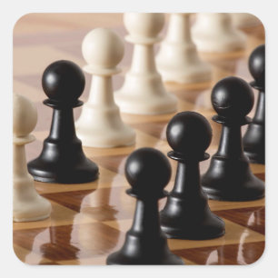 Spielplätze auf dem Schachbrett Quadratischer Aufkleber