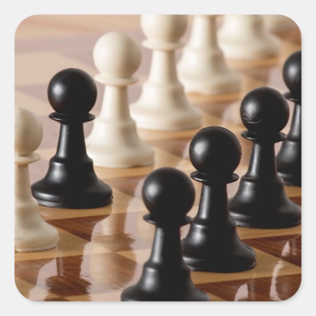 Spielplätze auf dem Schachbrett Quadratischer Aufkleber (Vorderseite)