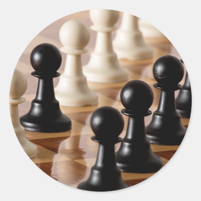 Spielplätze auf dem Schachbrett Runder Aufkleber (Vorderseite)