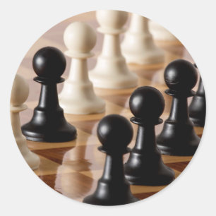 Spielplätze auf dem Schachbrett Runder Aufkleber