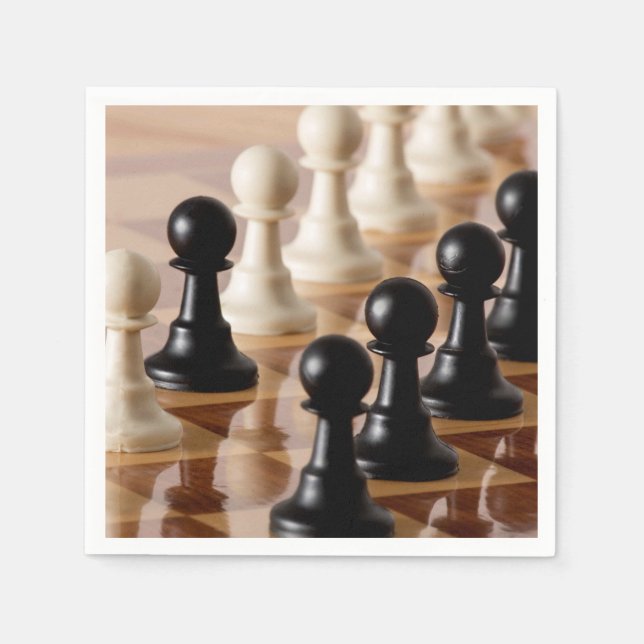 Spielplätze auf dem Schachbrett Serviette (Vorderseite)