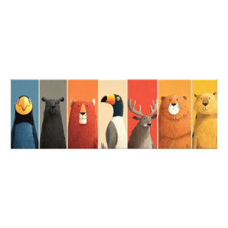 Spielposter mit Safari-Tieren Fotodruck