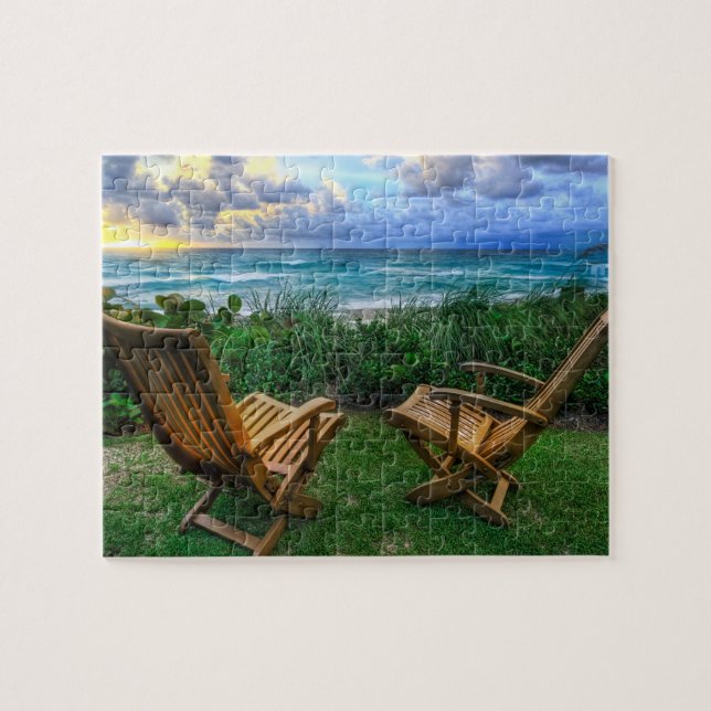 Spielpuzzle-Ocean-Sonnenuntergang (Horizontal)
