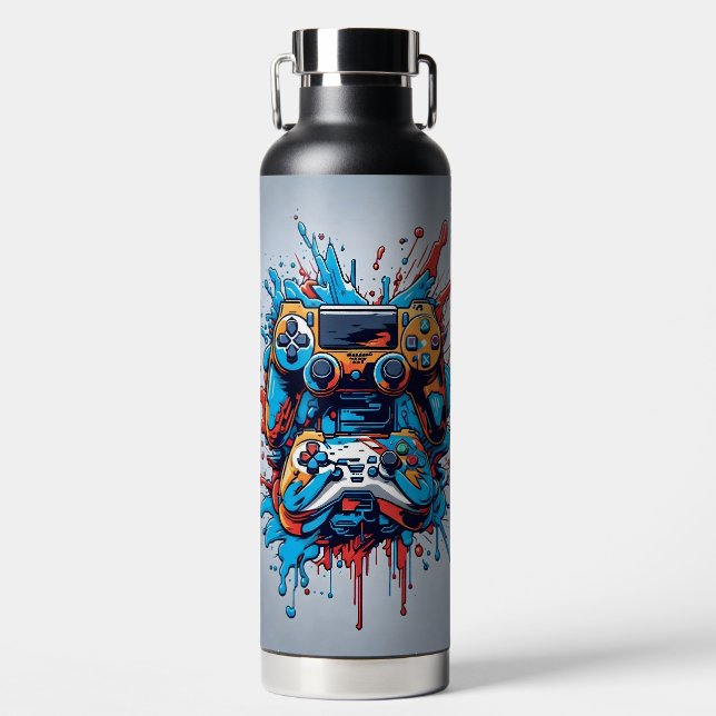 Spielregler mit Tropfen Paint Trinkflasche (Vorderseite)