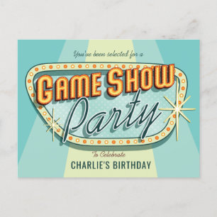 Spielshow-Party-Einladungskarte Einladungspostkarte