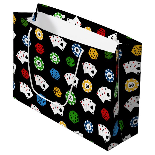 Spielsmuster Spielautomat Party Geschenktasche Große Geschenktüte (Vorderseite Schrägansicht)