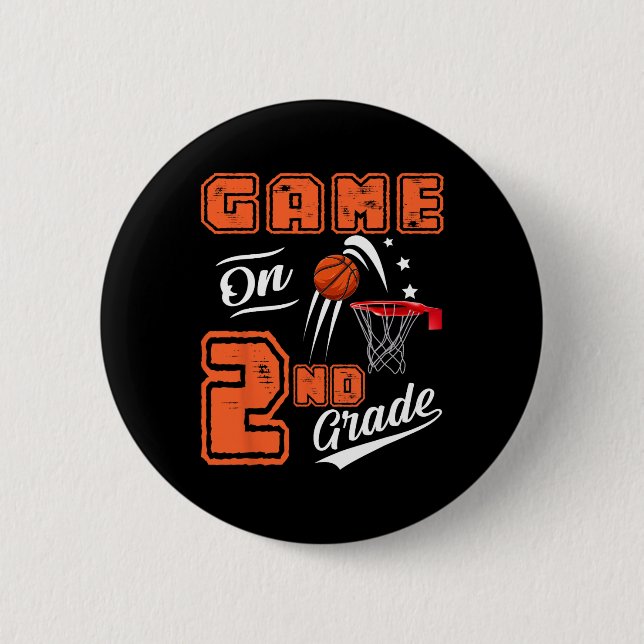 Spielspass auf Basketball der zweiten Klasse Button (Vorderseite)