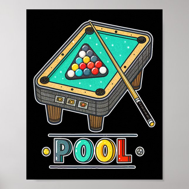 Spielspass Billardtisch Spiel Poster (Vorne)
