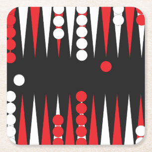 Spielspass für Backgammon Board Rechteckiger Pappuntersetzer