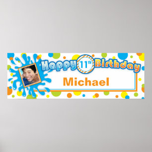 Spielspass im Sun Birthday Foto Banner Poster