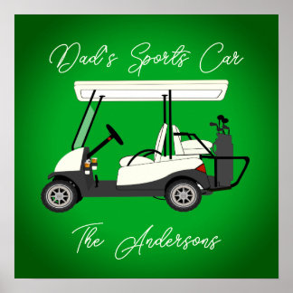 Spielspende für Vater Golfer Golf Cart Plakatwerbu Poster